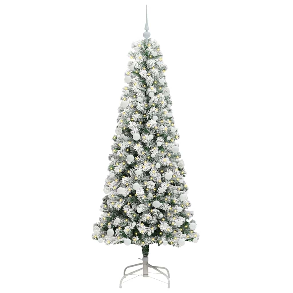 Plast Hingad Julgran 300 LED-lampor Grön och Vit 180 cm