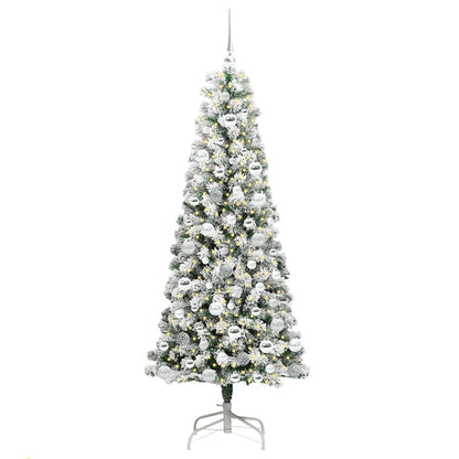 Plast Hingad Julgran 300 LED-lampor Grön och Vit 180 cm