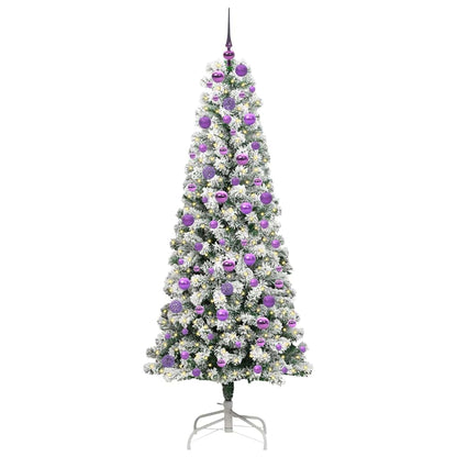 Plast Hingad Julgran 300 LED-lampor Grön och Vit 180 cm