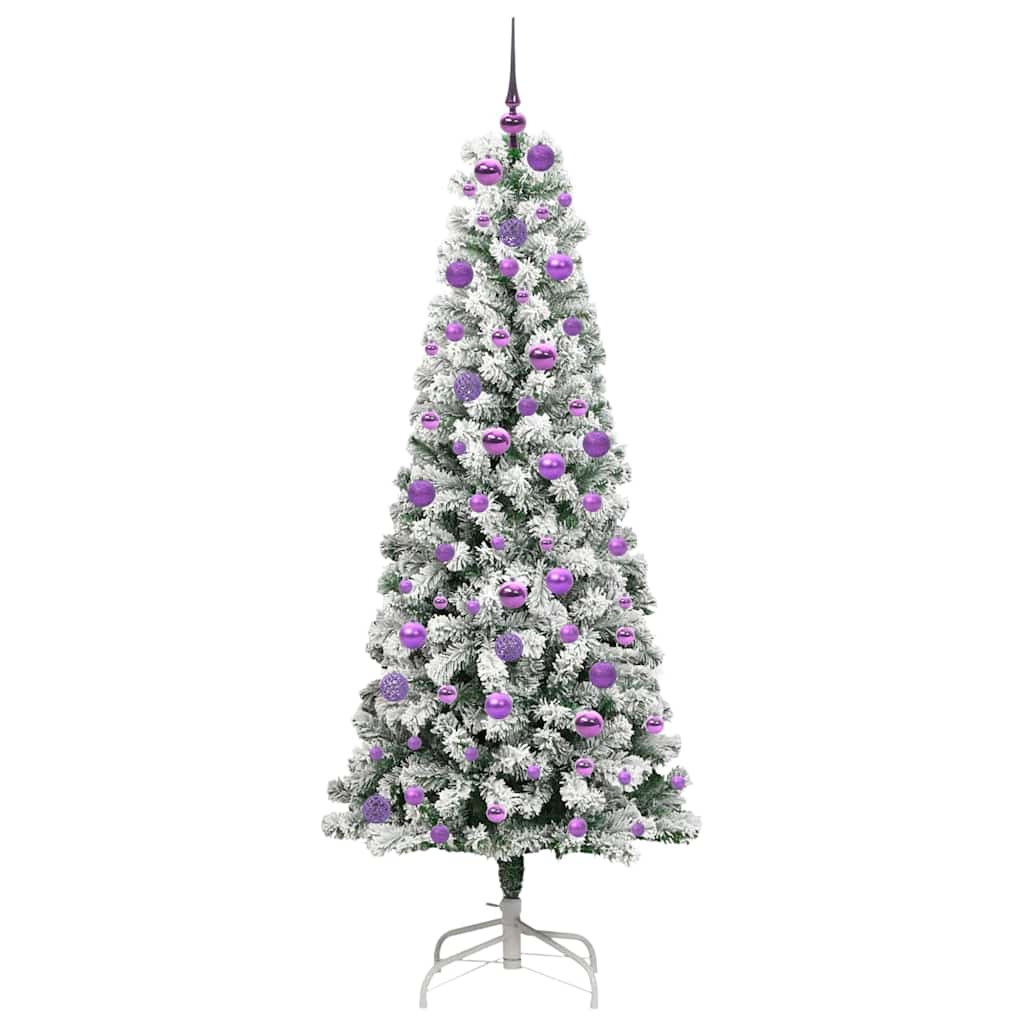 Plast Hingad Julgran 300 LED-lampor Grön och Vit 180 cm