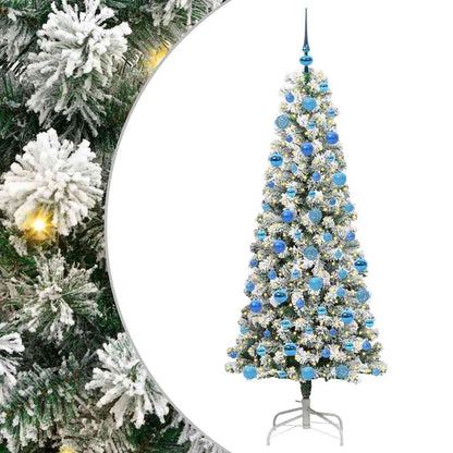 Plast Hingad Julgran 300 LED-lampor Grön och Vit 180 cm