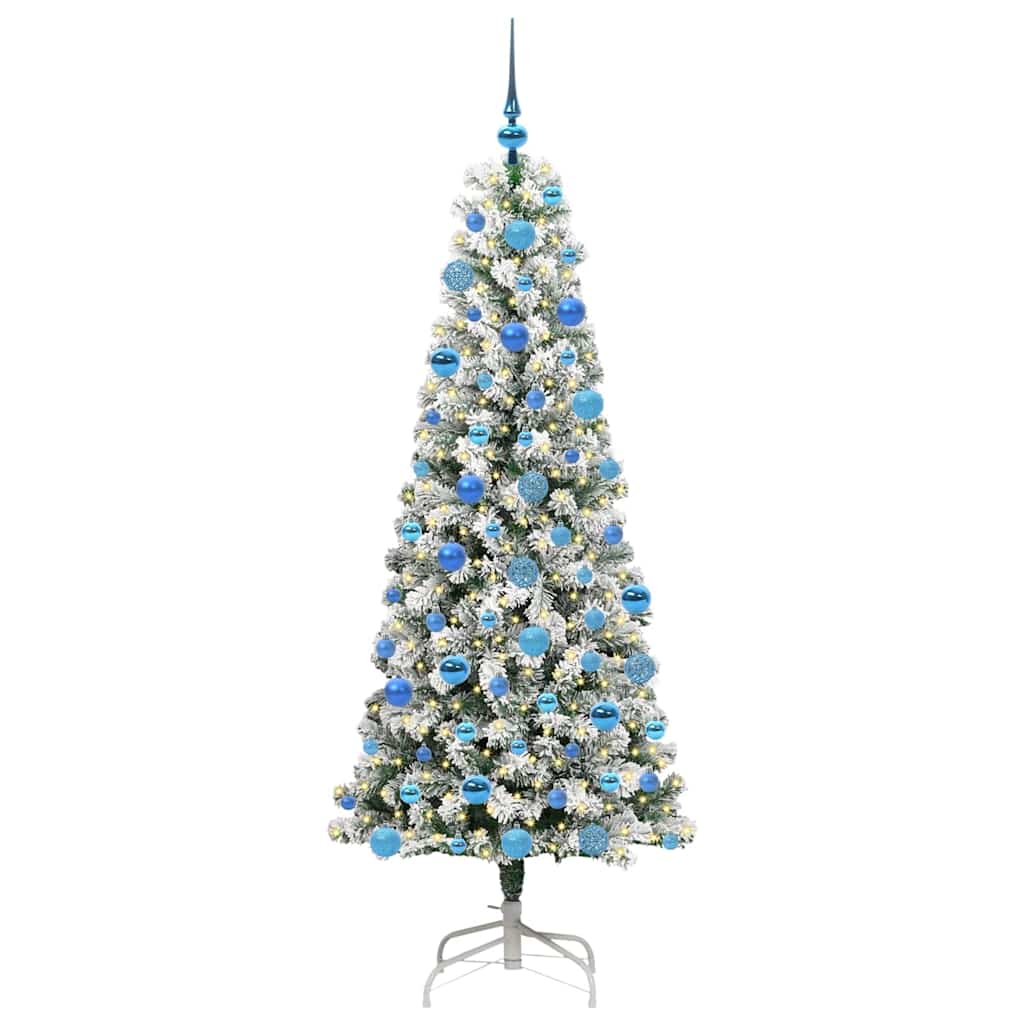 Plast Hingad Julgran 300 LED-lampor Grön och Vit 180 cm