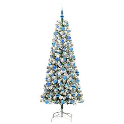 Plast Hingad Julgran 300 LED-lampor Grön och Vit 180 cm