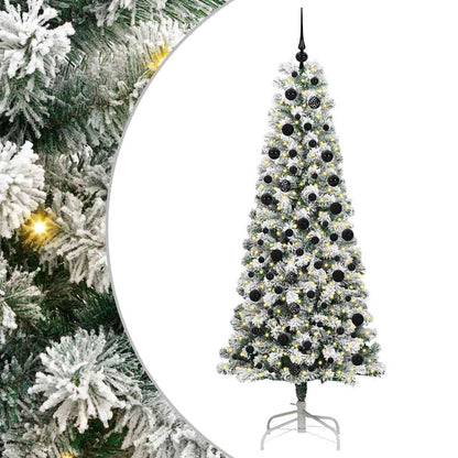 Plast Hingad Julgran 300 LED-lampor Grön och Vit 210 cm