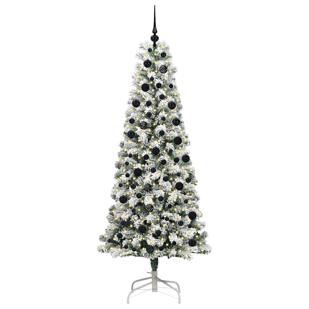 Plast Hingad Julgran 300 LED-lampor Grön och Vit 210 cm