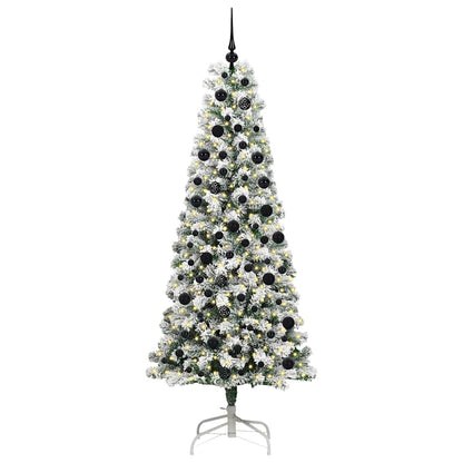 Plast Hingad Julgran 300 LED-lampor Grön och Vit 210 cm