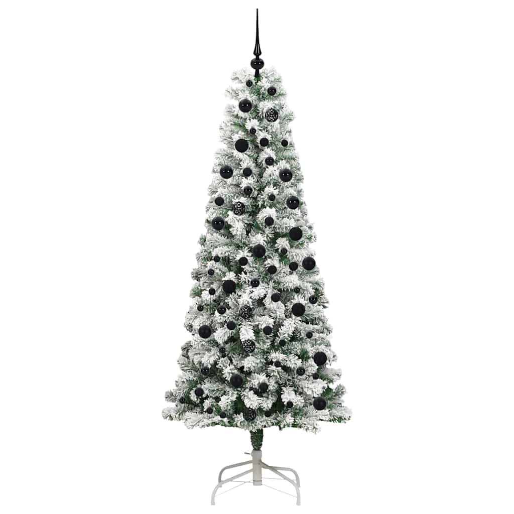 Plast Hingad Julgran 300 LED-lampor Grön och Vit 210 cm