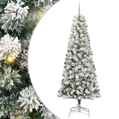 Plast Hingad Julgran 300 LED-lampor Grön och Vit 210 cm