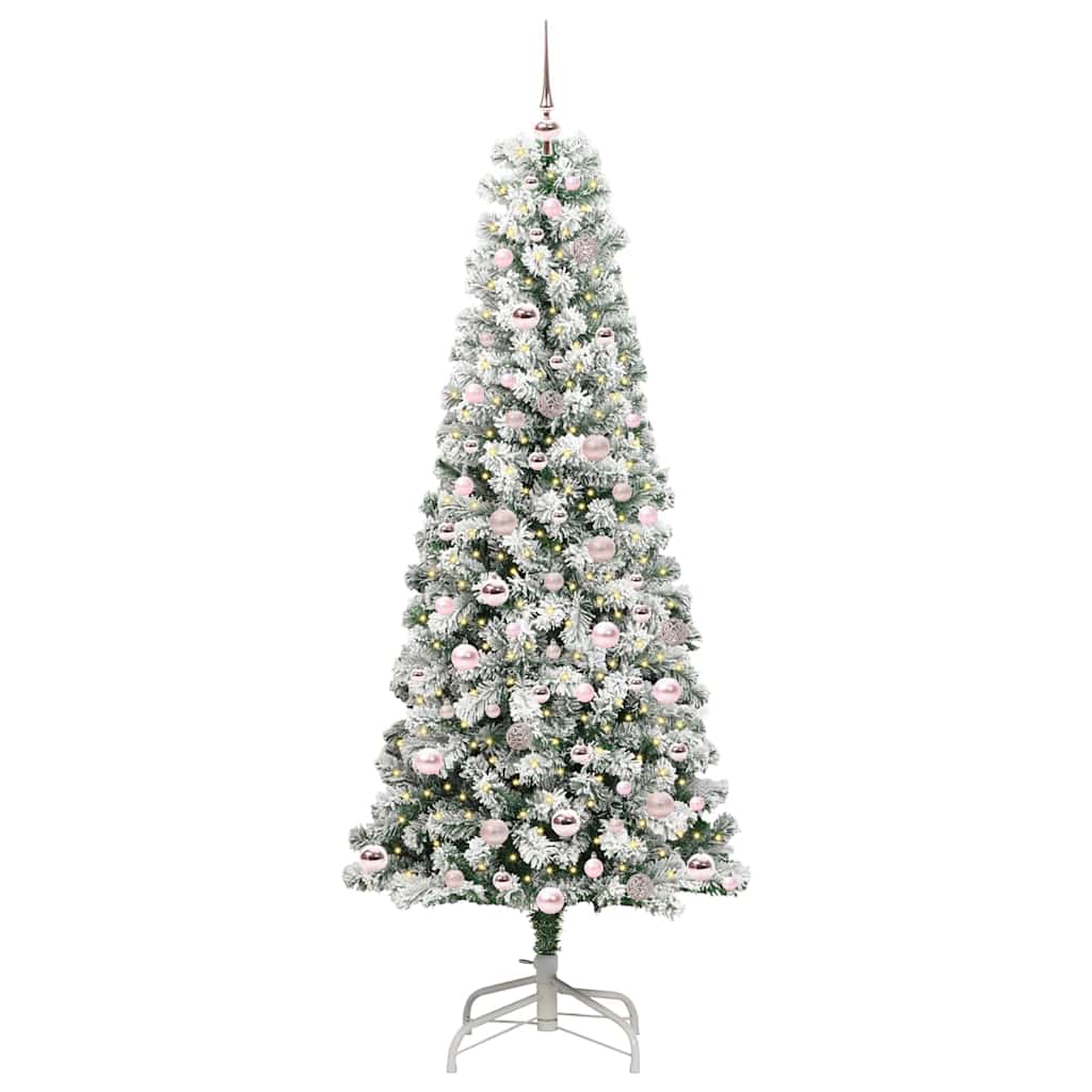 Plast Hingad Julgran 300 LED-lampor Grön och Vit 210 cm