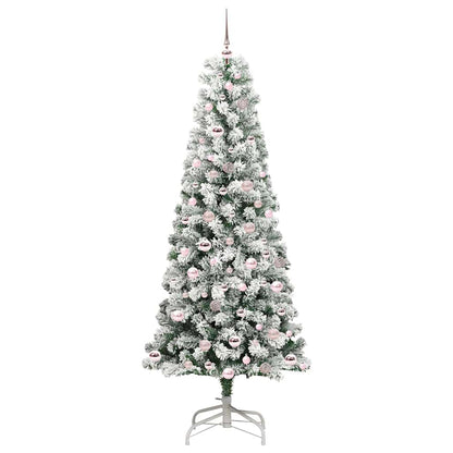 Plast Hingad Julgran 300 LED-lampor Grön och Vit 210 cm