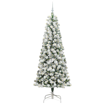 Plast Hingad Julgran 300 LED-lampor Grön och Vit 210 cm