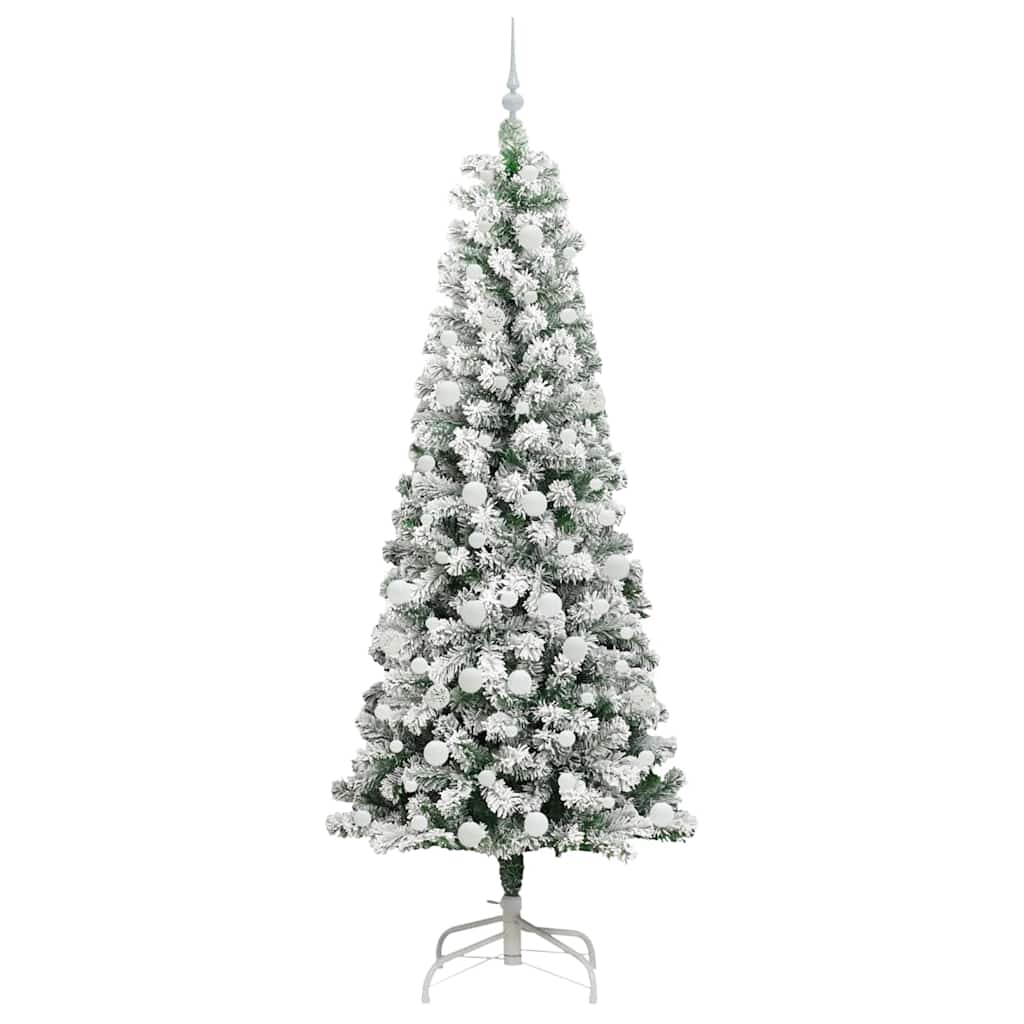 Plast Hingad Julgran 300 LED-lampor Grön och Vit 210 cm