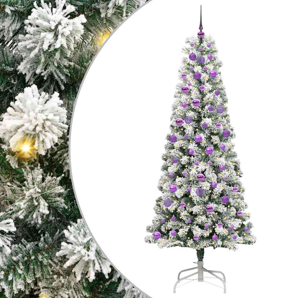 Plast Hingad Julgran 300 LED-lampor Grön och Vit 210 cm