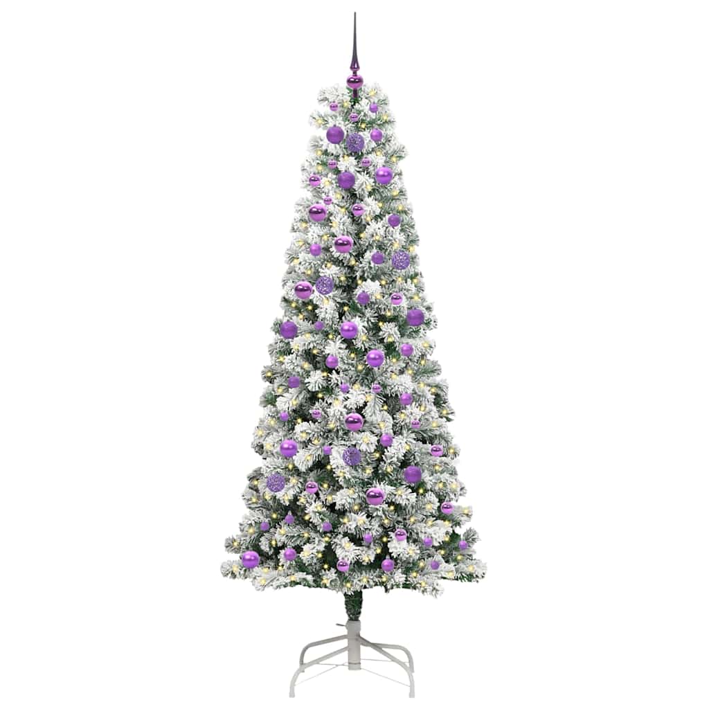 Plast Hingad Julgran 300 LED-lampor Grön och Vit 210 cm