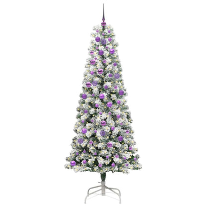 Plast Hingad Julgran 300 LED-lampor Grön och Vit 210 cm