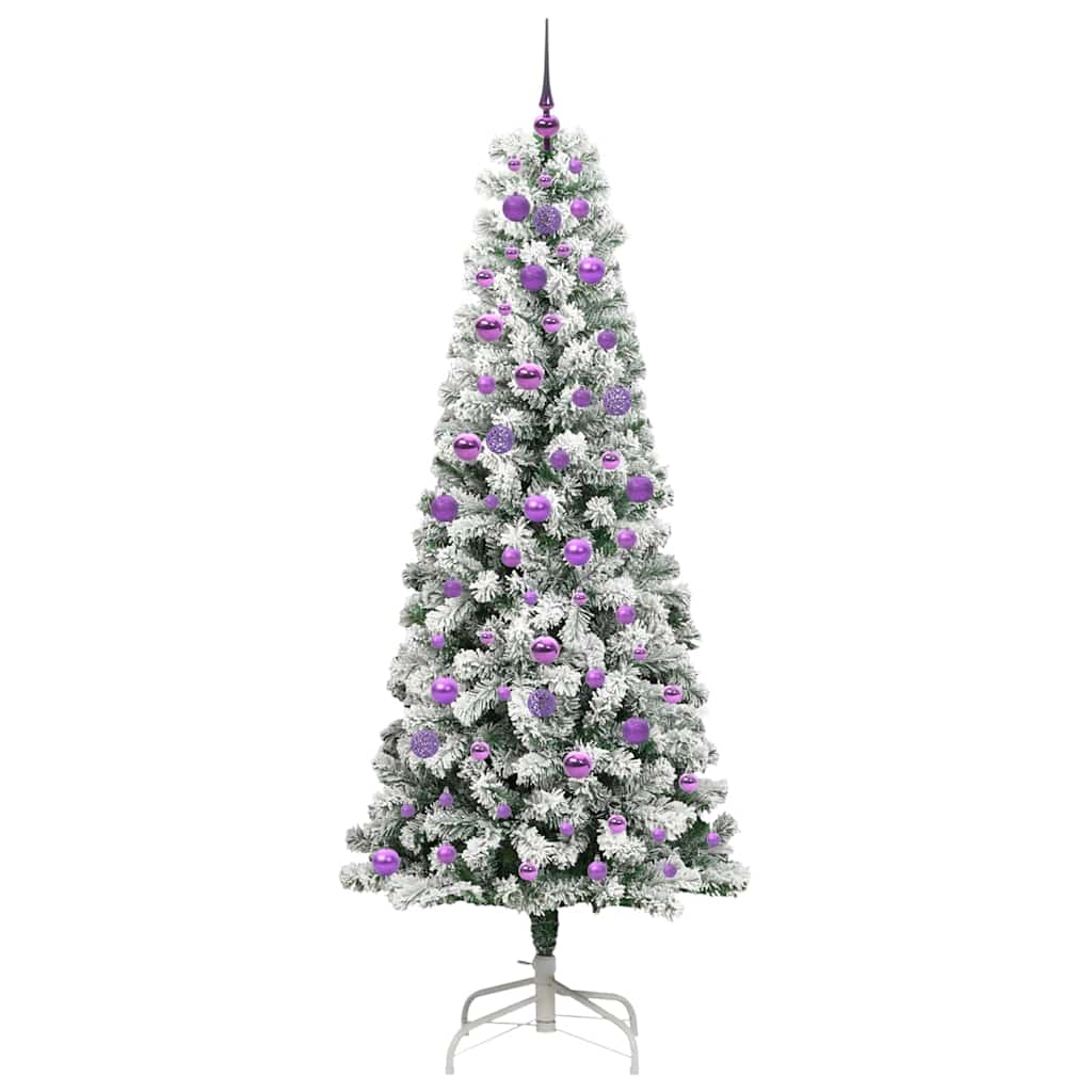 Plast Hingad Julgran 300 LED-lampor Grön och Vit 210 cm