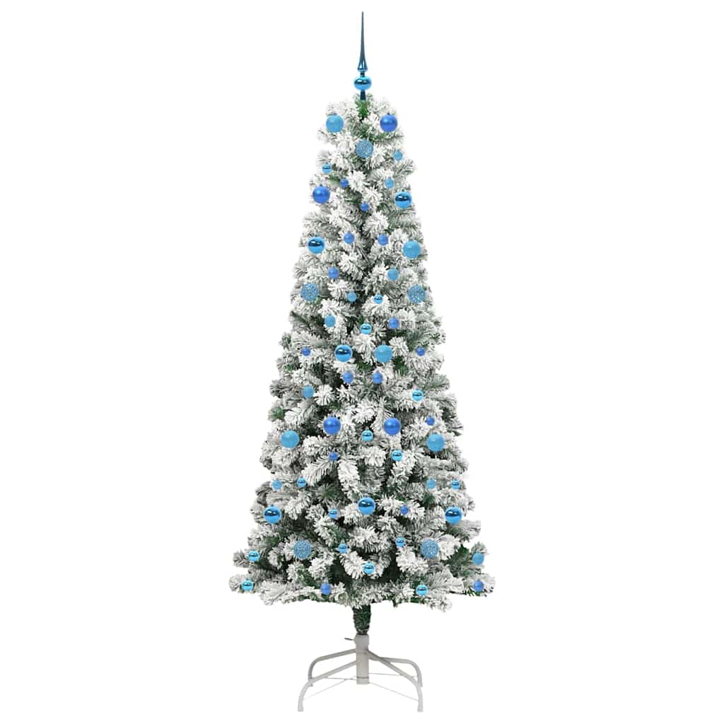 Plast Hingad Julgran 300 LED-lampor Grön och Vit 210 cm