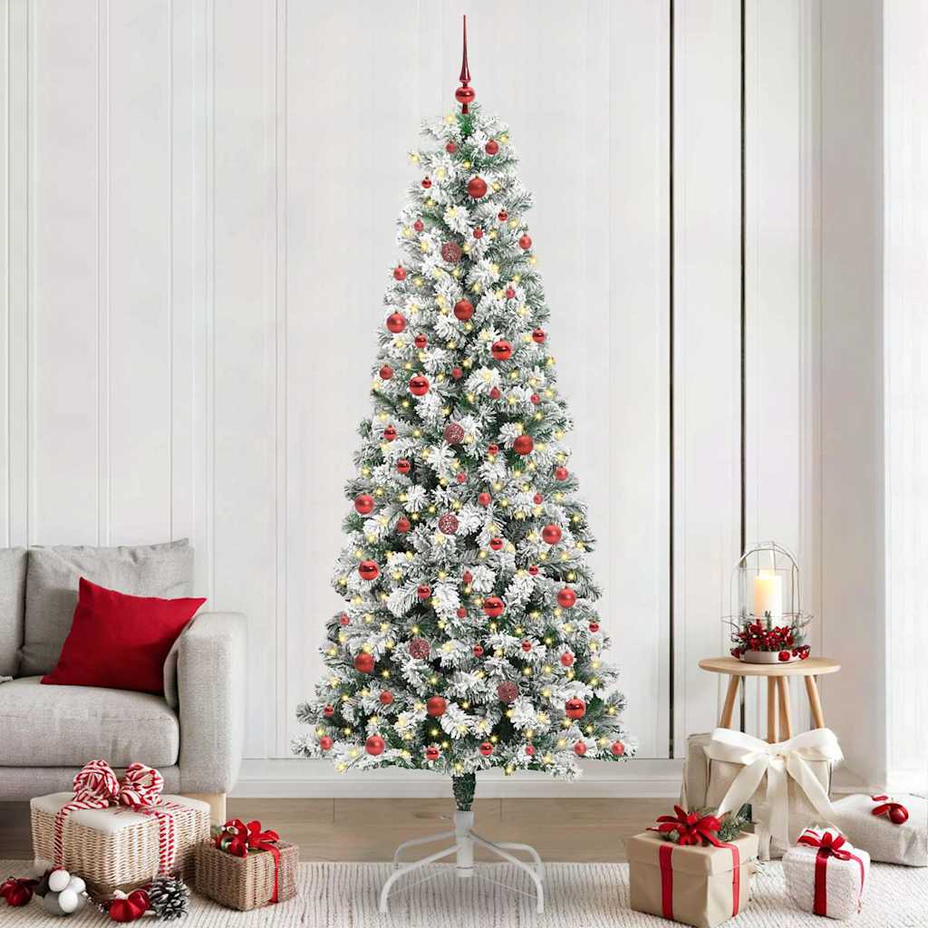 Plast Hingad Julgran 300 LED-lampor Grön och Vit 240 cm