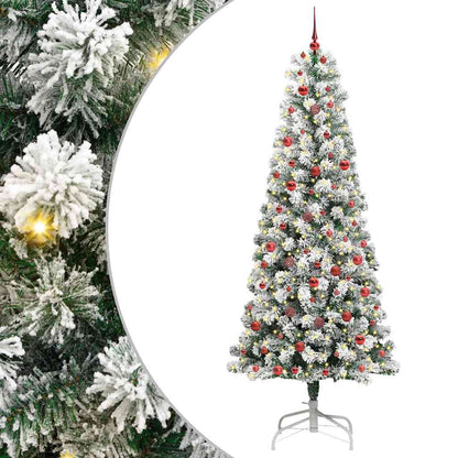 Plast Hingad Julgran 300 LED-lampor Grön och Vit 240 cm