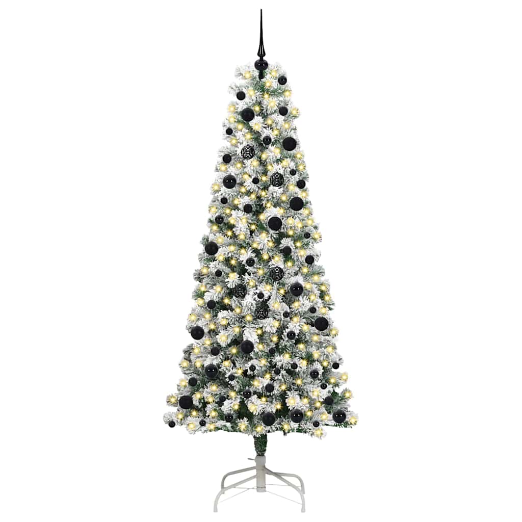 Plast Hingad Julgran 300 LED-lampor Grön och Vit 240 cm