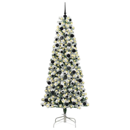 Plast Hingad Julgran 300 LED-lampor Grön och Vit 240 cm
