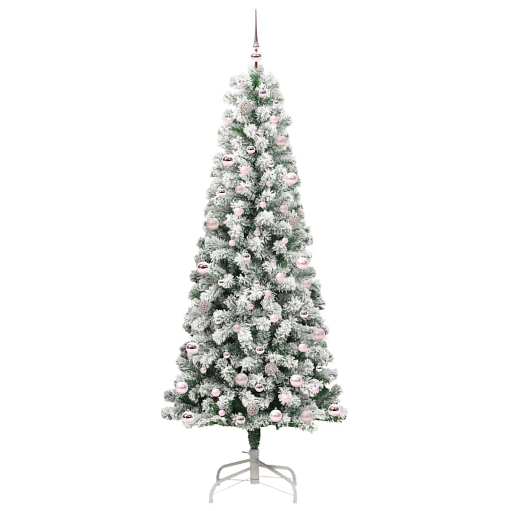 Plast Hingad Julgran 300 LED-lampor Grön och Vit 240 cm
