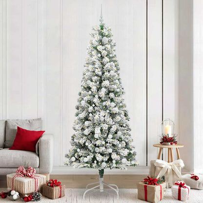 Plast Hingad Julgran 300 LED-lampor Grön och Vit 240 cm