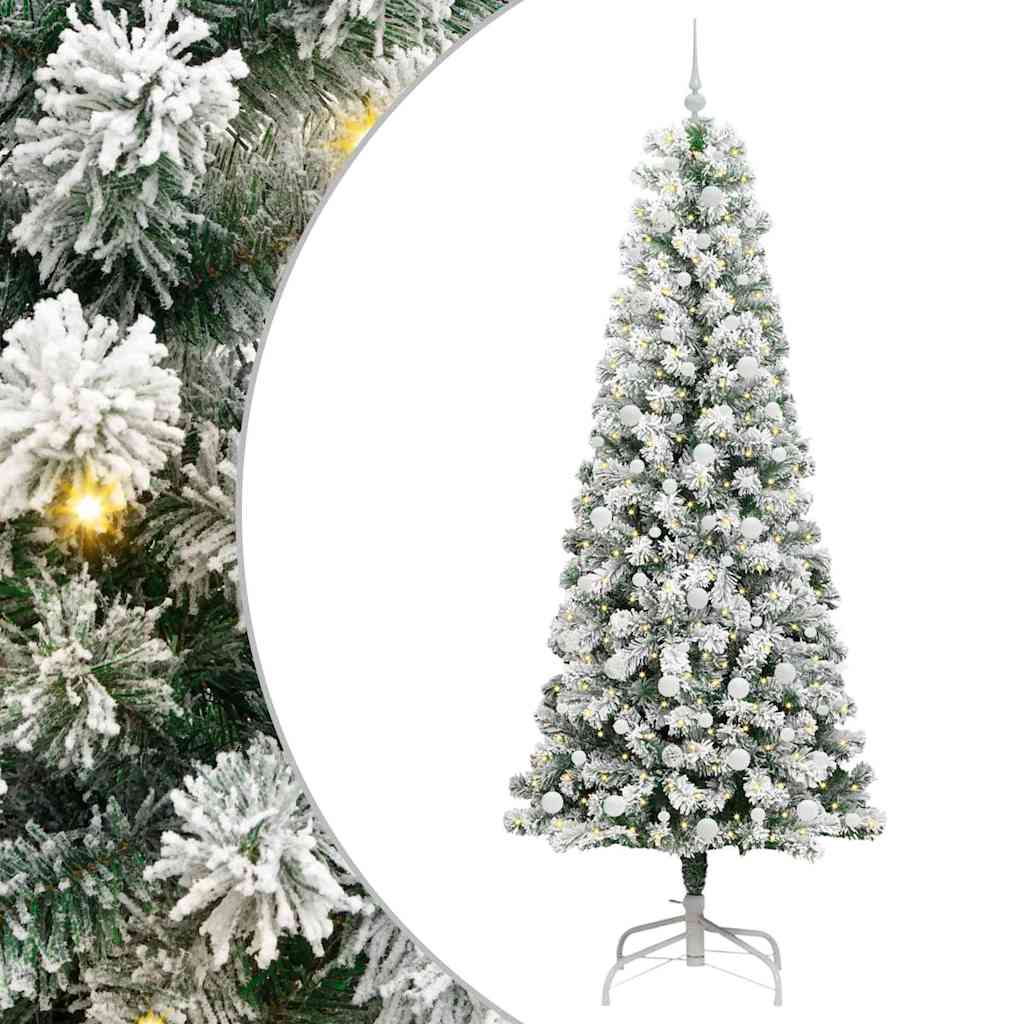 Plast Hingad Julgran 300 LED-lampor Grön och Vit 240 cm