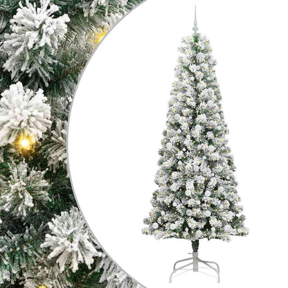 Plast Hingad Julgran 300 LED-lampor Grön och Vit 240 cm