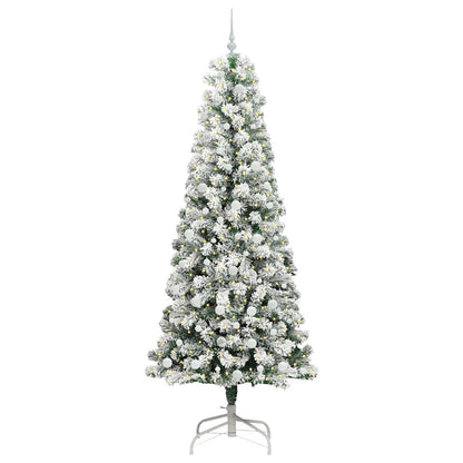 Plast Hingad Julgran 300 LED-lampor Grön och Vit 240 cm