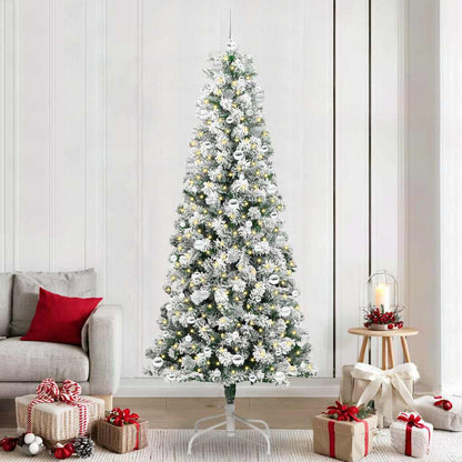 Plast Hingad Julgran 300 LED-lampor Grön och Vit 240 cm