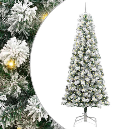 Plast Hingad Julgran 300 LED-lampor Grön och Vit 240 cm