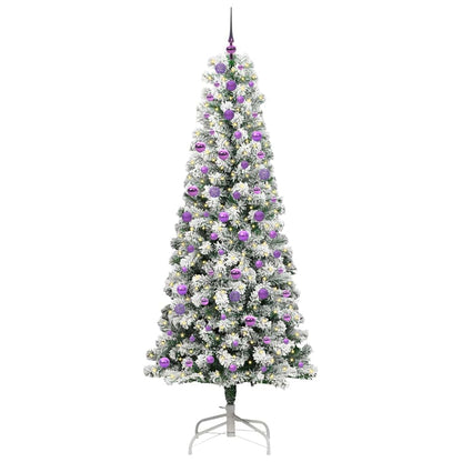 Plast Hingad Julgran 300 LED-lampor Grön och Vit 240 cm