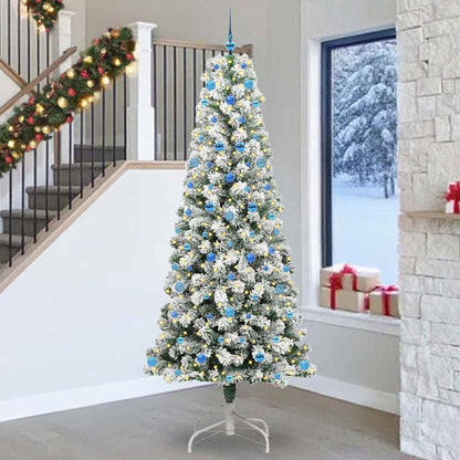 Plast Hingad Julgran 300 LED-lampor Grön och Vit 240 cm