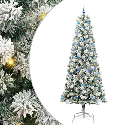 Plast Hingad Julgran 300 LED-lampor Grön och Vit 240 cm