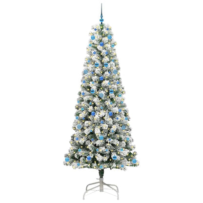 Plast Hingad Julgran 300 LED-lampor Grön och Vit 240 cm