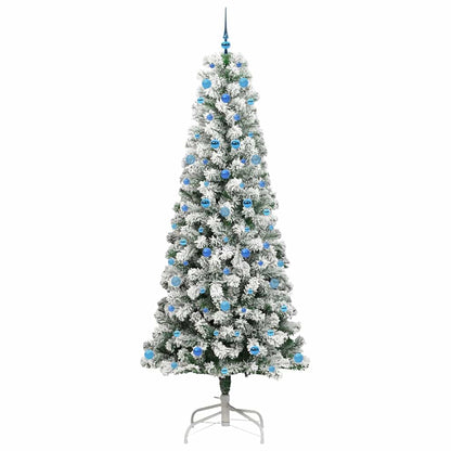 Plast Hingad Julgran 300 LED-lampor Grön och Vit 240 cm