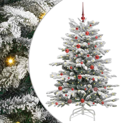 Plast Hingad Julgran med LED -remsljus Vit 150 cm PE och PVC