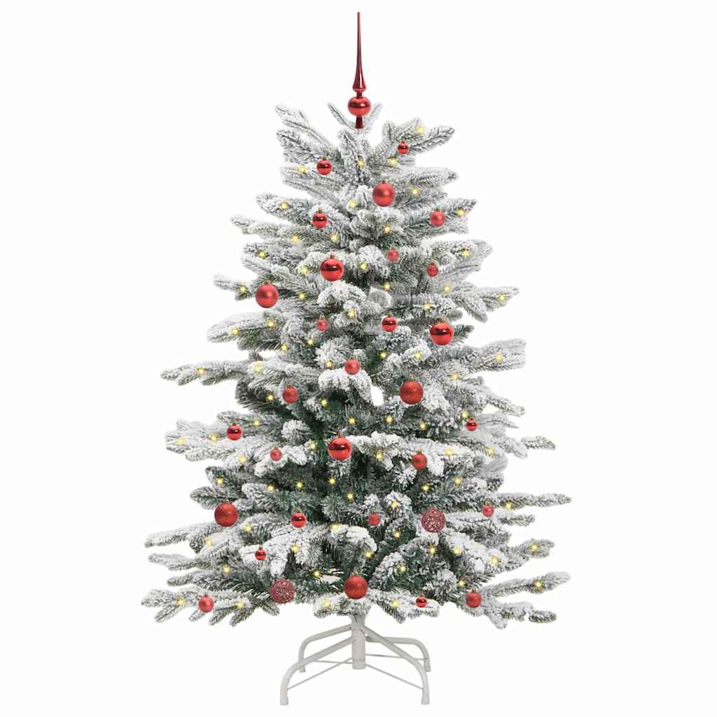 Plast Hingad Julgran med LED -remsljus Vit 150 cm PE och PVC