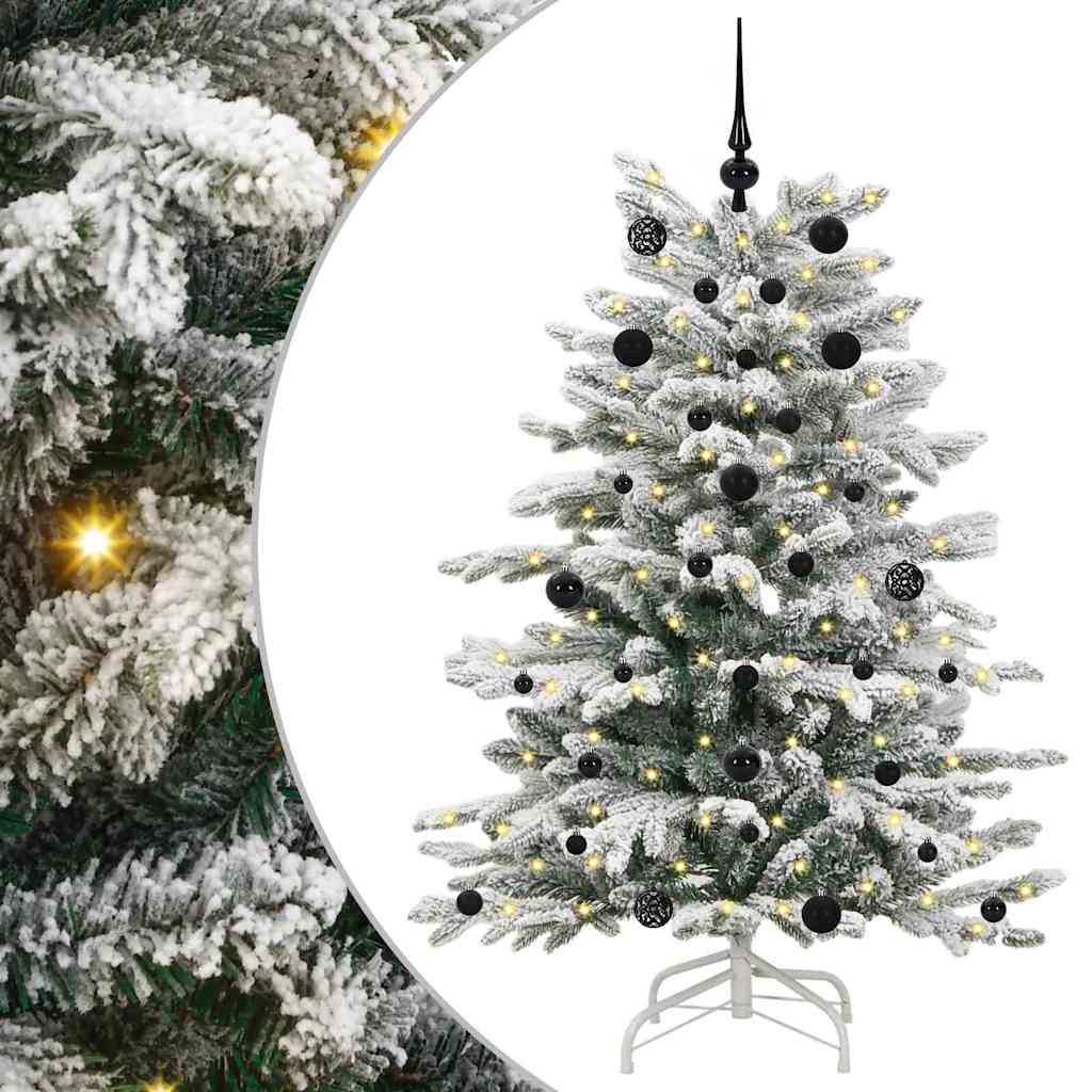 Plast Hingad Julgran med LED -remsljus Vit 150 cm PE och PVC