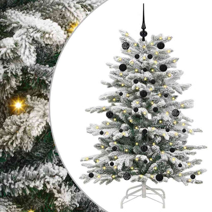 Plast Hingad Julgran med LED -remsljus Vit 150 cm PE och PVC