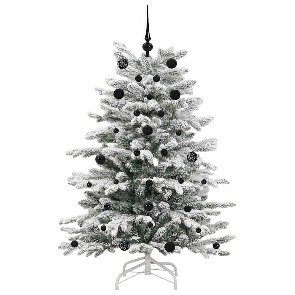 Plast Hingad Julgran med LED -remsljus Vit 150 cm PE och PVC