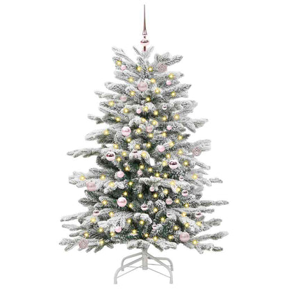 Plast Hingad Julgran med LED -remsljus Vit 150 cm PE och PVC