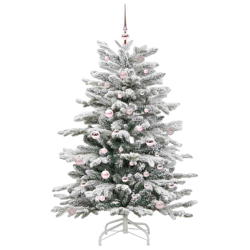 Plast Hingad Julgran med LED -remsljus Vit 150 cm PE och PVC
