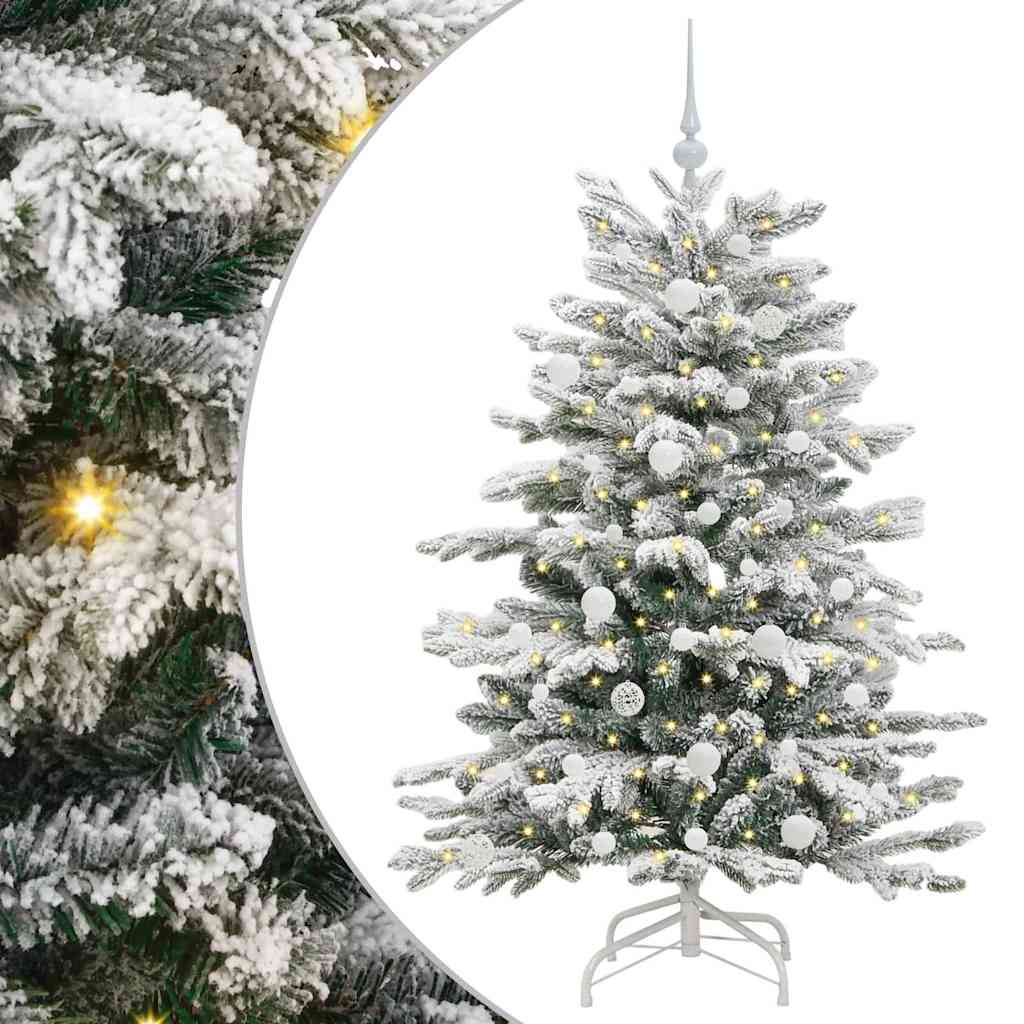 Plast Hingad Julgran med LED -remsljus Vit 150 cm PE och PVC