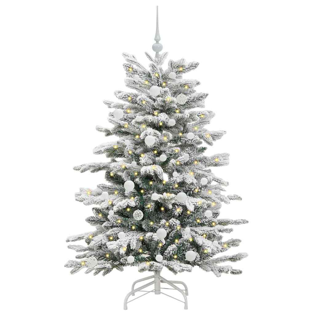 Plast Hingad Julgran med LED -remsljus Vit 150 cm PE och PVC