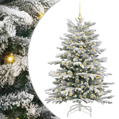 Plast Hingad Julgran med LED -remsljus Vit 150 cm PE och PVC
