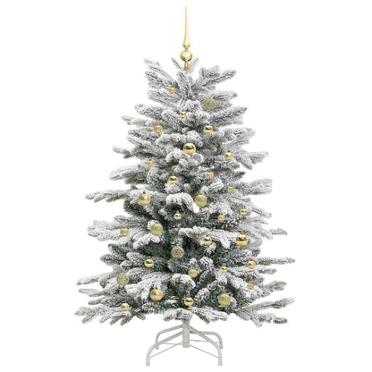 Plast Hingad Julgran med LED -remsljus Vit 150 cm PE och PVC