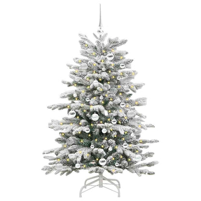 Plast Hingad Julgran med LED -remsljus Vit 150 cm PE och PVC