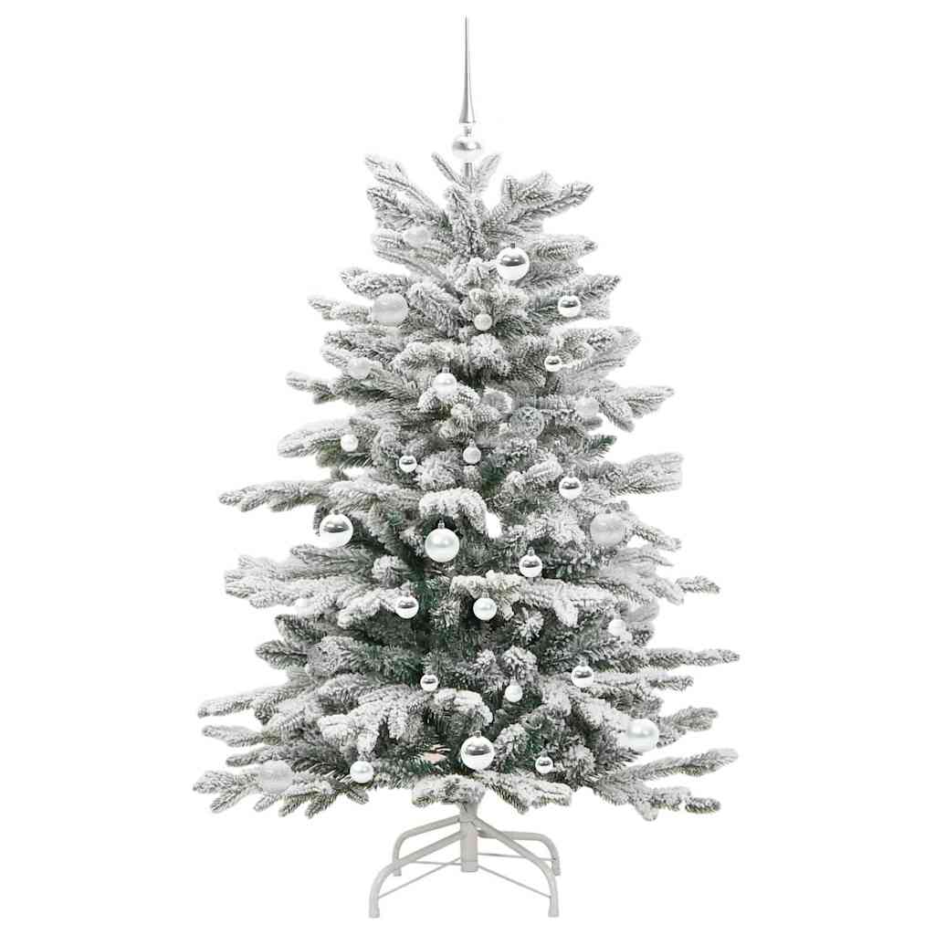 Plast Hingad Julgran med LED -remsljus Vit 150 cm PE och PVC